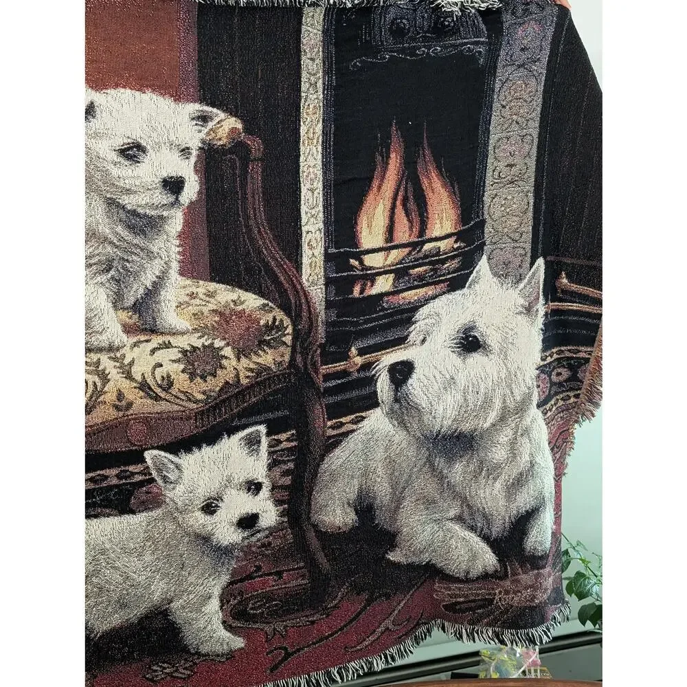 1135-T Pure Country Weavers Westie Tapestry Blanket Robert May Vintage Throw